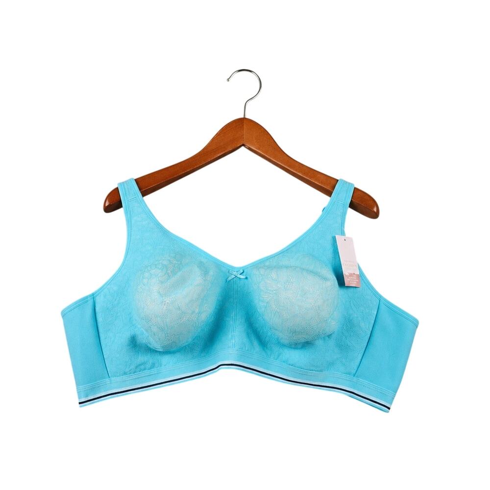 Cacique NWT 50C Turquoise Lace Wireless Bra Full Coverage Soft Feminine